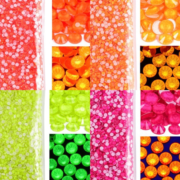 A012 Neon(White Back) Glass Rhinestones