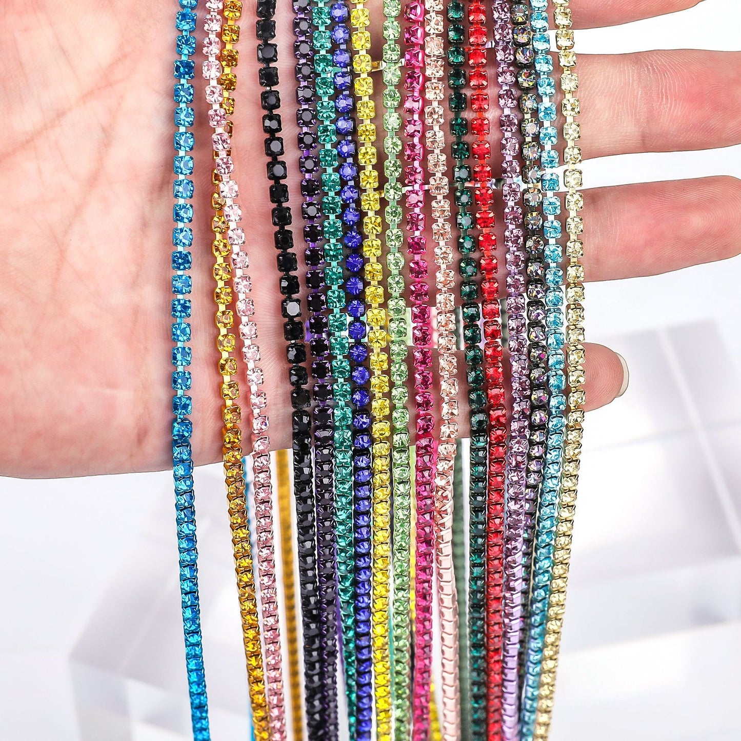 A0016 SS6/SS8/SS12 Glass Rhinestone Chains