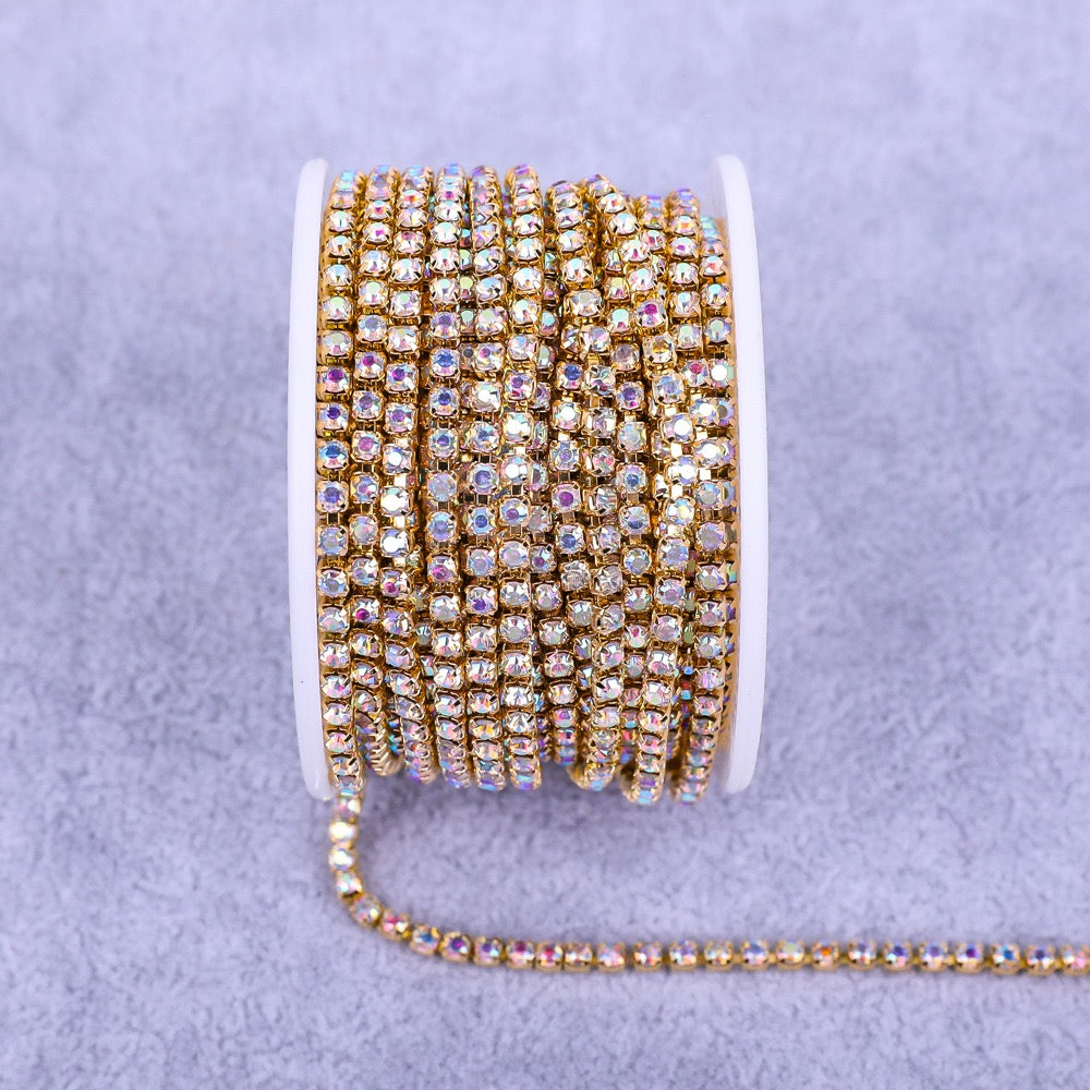 A0018 Plating AB Color Rhinestone Chains