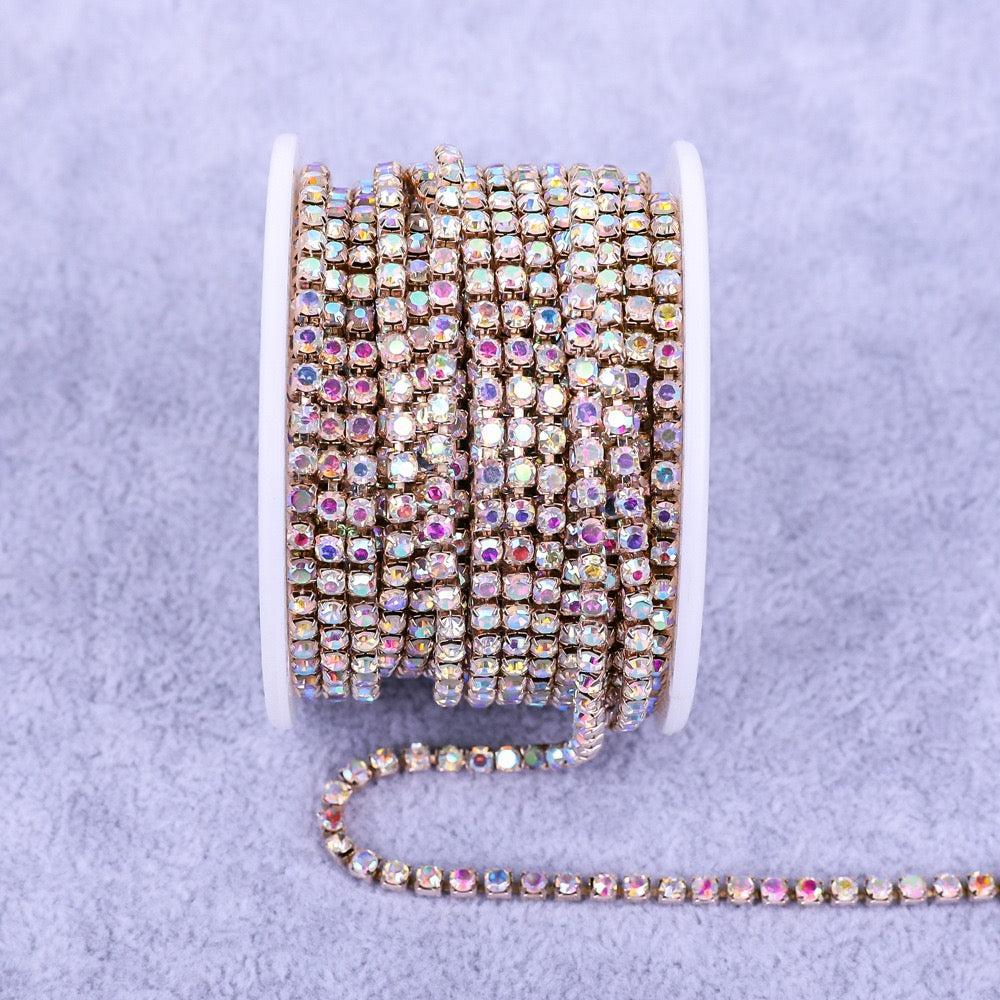 A0018 Plating AB Color Rhinestone Chains