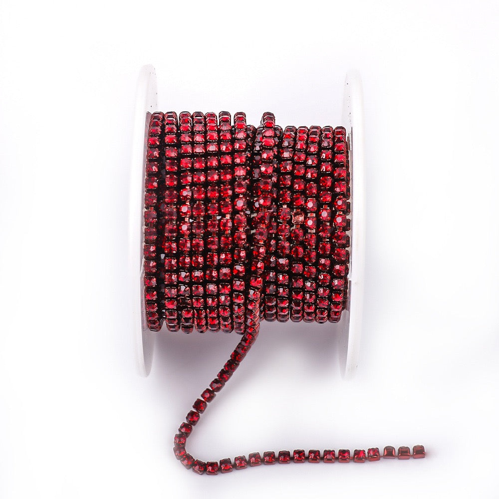 A0016 SS6/SS8/SS12 Glass Rhinestone Chains