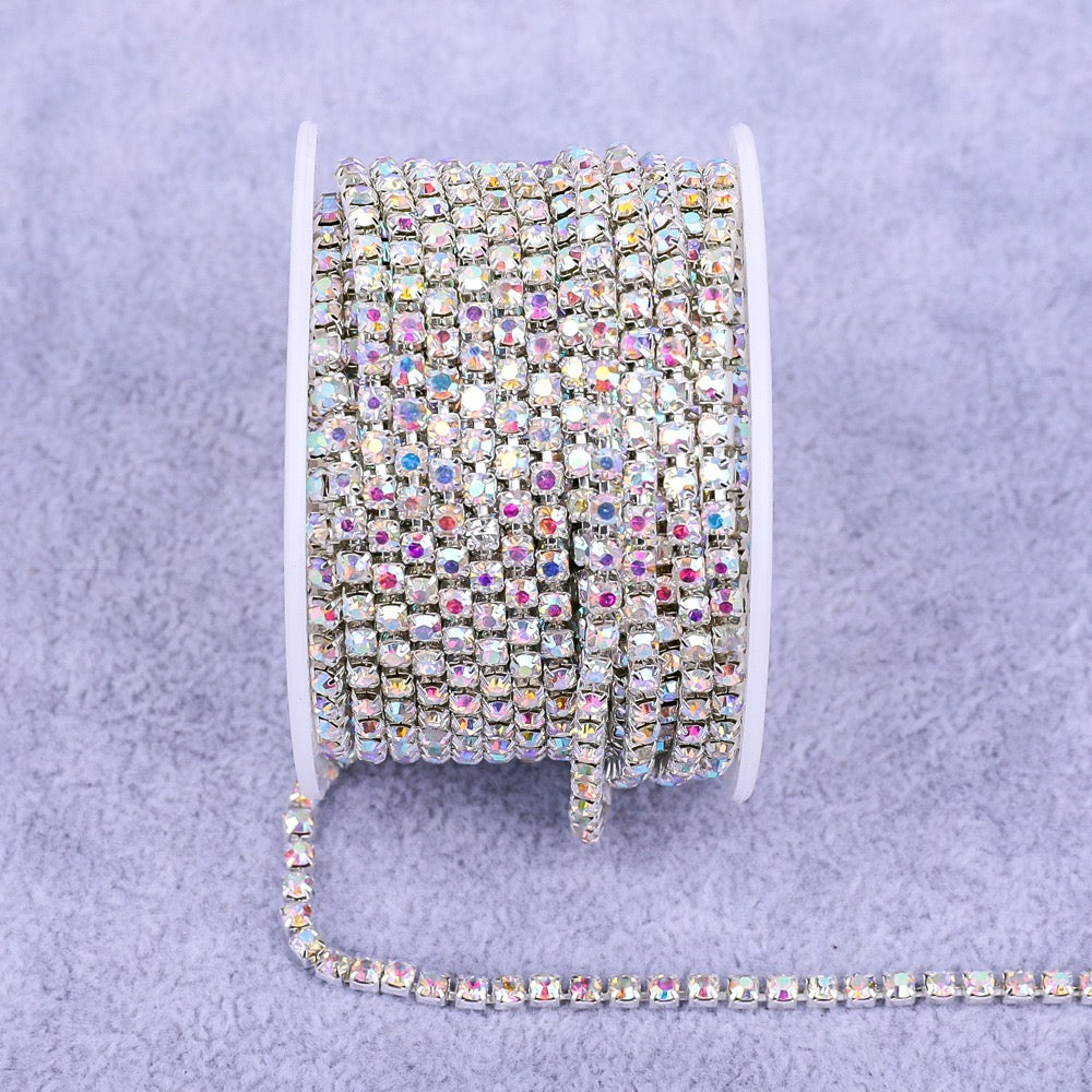 A0018 Plating AB Color Rhinestone Chains