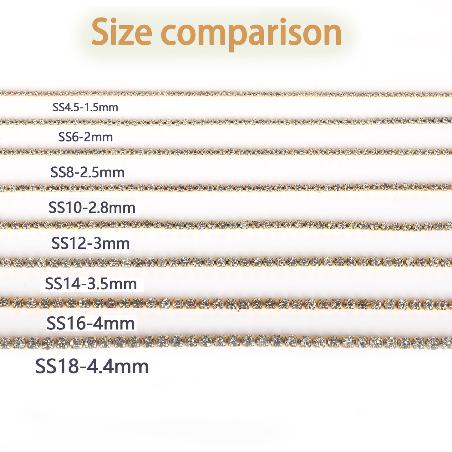 A0018 Plating AB Color Rhinestone Chains