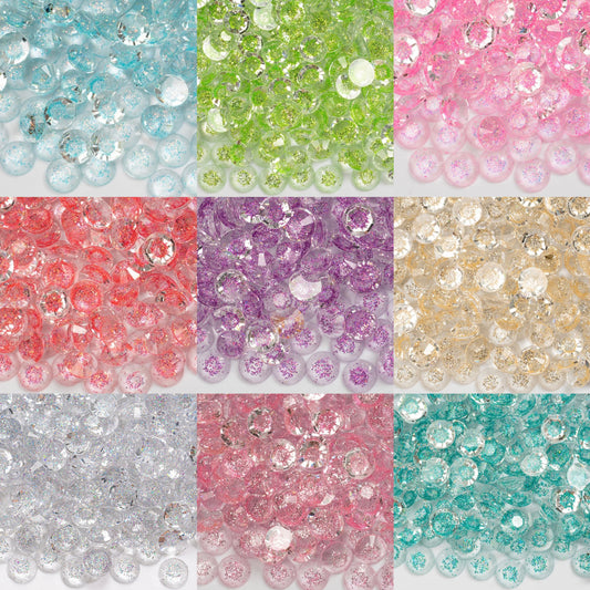 A0007 6MM Glitter Resin Rhinestones